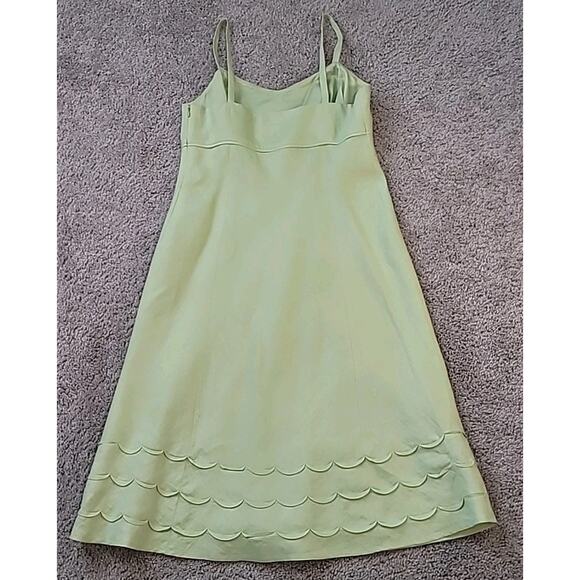 Ann Taylor Loft Linen Summer Dress Lime Green Size 0 Spaghetti Strap EUC - Picture 2 of 7